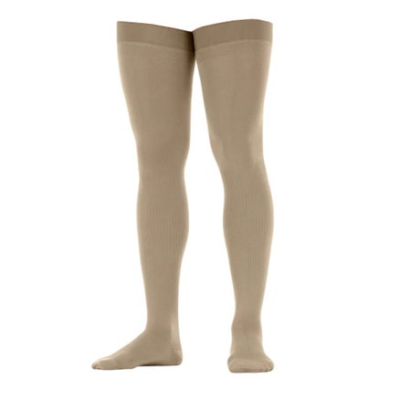 Compression Stocking Jobst® for Men Thigh High Large Khaki Closed Toe