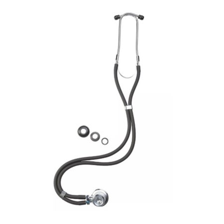 Sprague Stethoscope Cardinal Health™ Black 2-Tube 22 Inch Tubing Double Sided Chestpiece