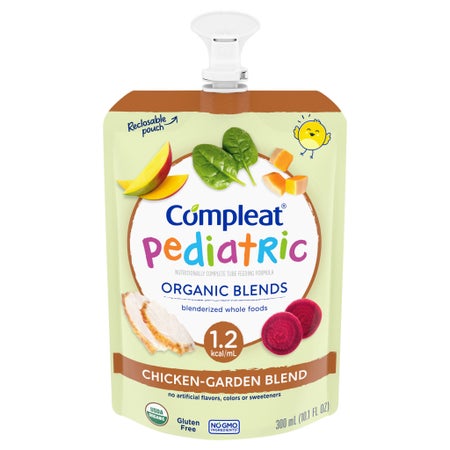 Pediatric Tube Feeding Formula Compleat® Organic Blends Chicken / Vegetable Flavor 10.1 oz. Pouch Liquid Plant Based