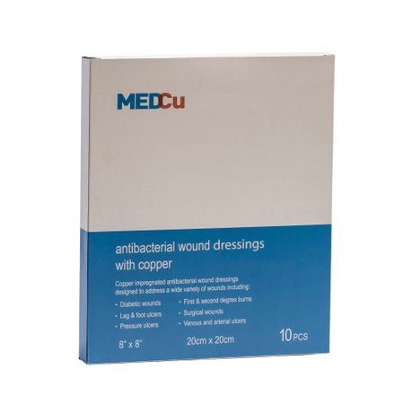 Copper Impregnated Dressing MEDCu Square 8 X 8 Inch Sterile