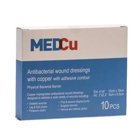 Copper Impregnated Dressing MEDCu Square 4 X 4 Inch Sterile