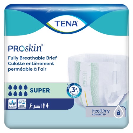 Incontinence Brief TENA® ProSkin™ Super Adult Medium Unisex Disposable Heavy Absorbency