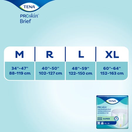 Incontinence Brief TENA® ProSkin™ Super Adult Medium Unisex Disposable Heavy Absorbency