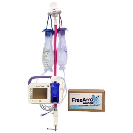 Feeding Tube / Infusion Bag Holder FreeArm® Muscle Pink For Feeding Bags, Gravity Sryinges, Lightweight Feeding Pumps
