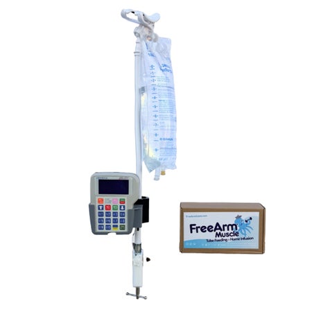 Feeding Tube / Infusion Bag Holder FreeArm® Muscle White For Feeding Bags, Gravity Sryinges, Lightweight Feeding Pumps