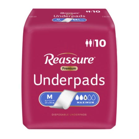 Disposable Underpad Reassure® Premium 23 X 36 Inch Polymer Heavy Absorbency