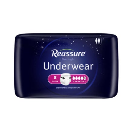 Absorbent Underwear Reassure® Overnight Pull On with Tear Away Seams Adult Small Unisex Disposable Heavy Absorbency