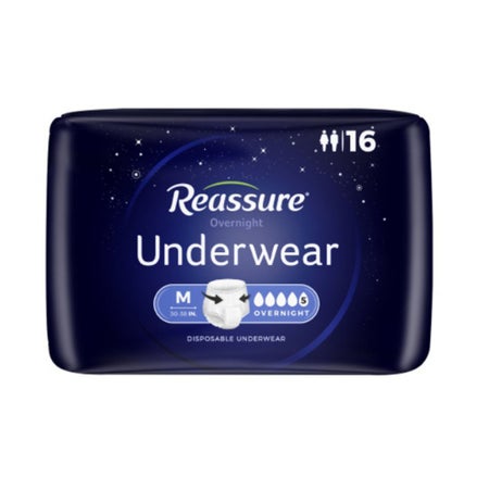 Absorbent Underwear Reassure® Overnight Pull On with Tear Away Seams Adult Regular Unisex Disposable Heavy Absorbency