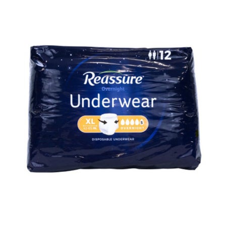 Absorbent Underwear Reassure® Overnight Pull On with Tear Away Seams Adult X-Large Unisex Disposable Heavy Absorbency