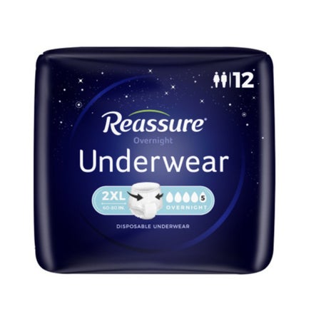 Absorbent Underwear Reassure® Overnight Pull On with Tear Away Seams Adult 2X-Large Unisex Disposable Heavy Absorbency