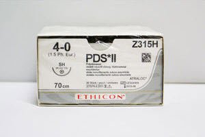 Absorbable Suture with Needle PDS™ II Polydioxanone SH 1/2 Circle Taper Point Needle Size 4-0 Monofilament