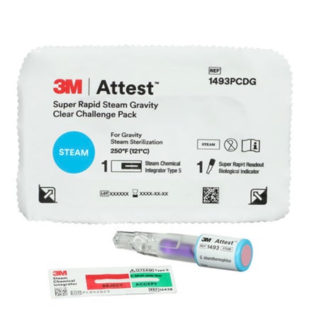 Sterilization Indicator Challenge Pack Attest™ Super Rapid Steam 30 Minute Processing Time Type 5