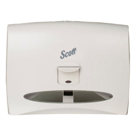 Toilet Seat Cover Dispenser Scott® White Plastic Manual Pull 2 Boxes Wall Mount