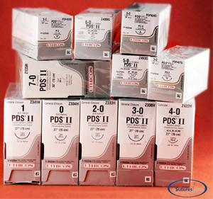 Absorbable Suture with Needle PDS™ II Polydioxanone FS-1 3/8 Circle Reverse Cutting Needle Size 3-0 Monofilament