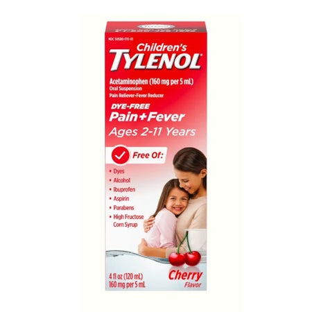 Children's Pain Relief Tylenol® Dye Free 160 mg / 5 mL Strength Acetaminophen Oral Suspension 4 oz.