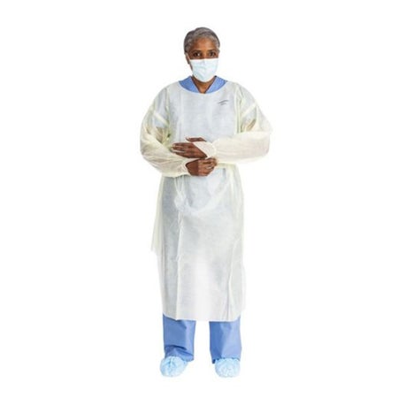 Protective Procedure Gown Halyard One Size Fits Most Yellow NonSterile AAMI Level 3 Disposable