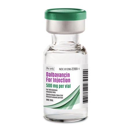 Dalbavancin HCl, Preservative Free 500 mg Intravenous Injection 50 mL