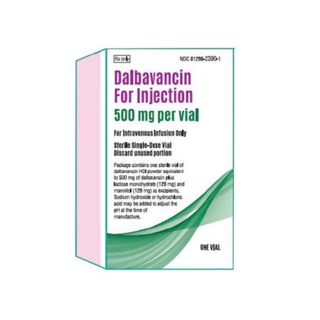 Dalbavancin HCl, Preservative Free 500 mg Intravenous Injection 50 mL