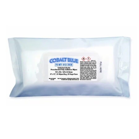 Surface Disinfectant Cleaner Cobalt Blue Premoistened Cleanroom Manual Pull Wipe 35 Count Soft Pack Alcohol Scent Sterile
