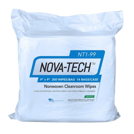 Surface Disinfectant Cleaner NOVA-TECH® Premoistened Cleanroom Manual Pull Wipe 300 Count Soft Pack Alcohol Scent NonSterile