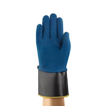Utility Glove HyFlex® 11-948 Size 10 Nitrile Coated Fiberglass / Polyamide / Polyester Blue / Black 10 Inch Length Gauntlet Cuff NonSterile