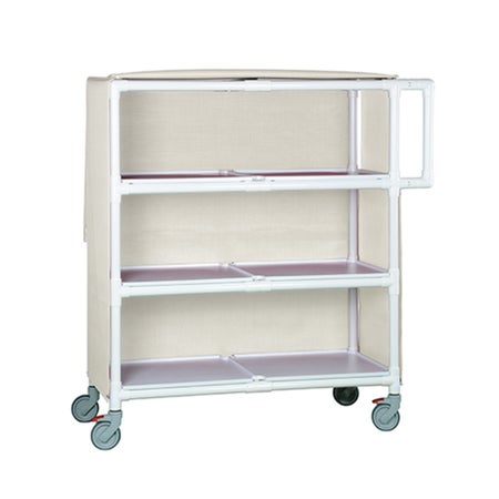 Linen Cart 3 Shelves PVC 5 Inch Heavy Duty Casters