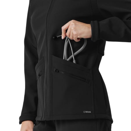 Warm-Up Jacket Wink™ Softshell Black X-Small Hip Length 94% Polyester / 6% Spandex Reusable