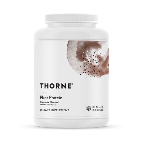 Oral Supplement THORNE® Plant Protein Chocolate Flavor Powder 23.8 oz. Canister