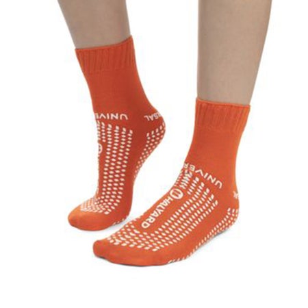 Slipper Socks Halyard Unisex Adult X-Large Double Tread Single Patient Use Light Gray