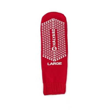 Risk Management Slipper Socks Halyard Unisex Adult Bariatric Plus Double Tread Single Patient Use Red