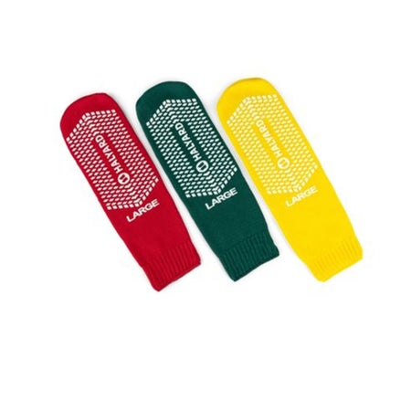 Risk Management Slipper Socks Halyard Unisex Adult Bariatric Plus Double Tread Single Patient Use Red