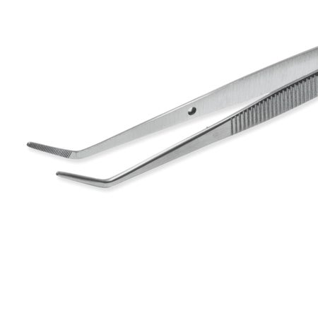 Dental Dressing Forceps Instrapac® College Office Grade Stainless Steel Sterile Thumb Handle Angled Serrated Tips