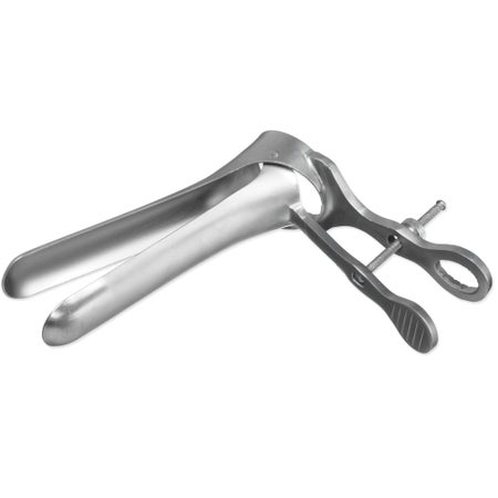 Vaginal Speculum Instrapac® Sterile Office Grade Stainless Steel Double Blade Duckbill Disposable Without Light Source Capability