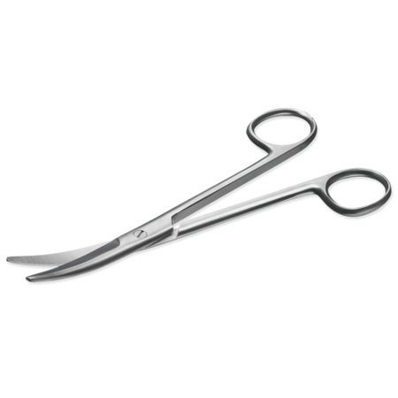 Dissecting Scissors Instrapac® Mayo 6-3/4 Inch Length Office Grade Stainless Steel Sterile Finger Ring Handle Curved Blunt Tip / Blunt Tip