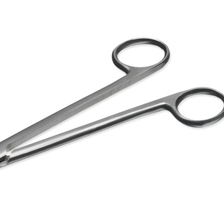 Uterine Scissors Instrapac® 7-7/8 Inch Length Office Grade Stainless Steel Sterile Finger Ring Handle Curved Blunt Tip / Blunt Tip