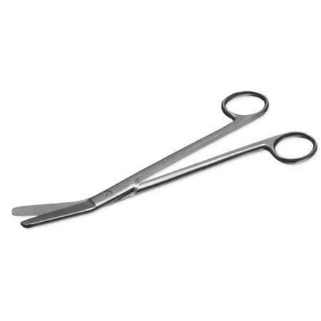 Uterine Scissors Instrapac® 7-7/8 Inch Length Office Grade Stainless Steel Sterile Finger Ring Handle Curved Blunt Tip / Blunt Tip