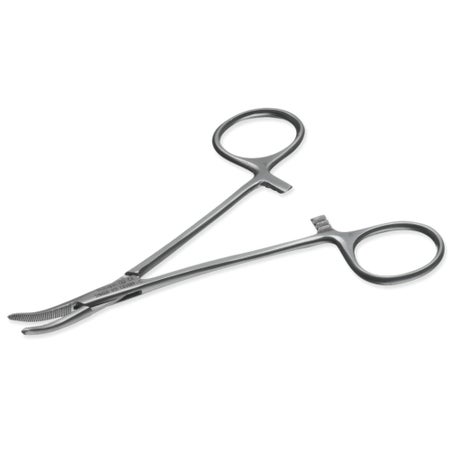 Mosquito Forceps Instrapac® 5 Inch Length Office Grade Stainless Steel Sterile Locking Finger Ring Handle Curved Serrated Tips
