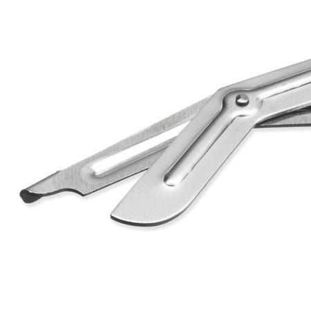 Bandage and Utility Scissors Instrapac® 7-1/3 Inch Length Office Grade Stainless Steel NonSterile Black Finger Ring Handle Angled Blunt Tip / Blunt Tip
