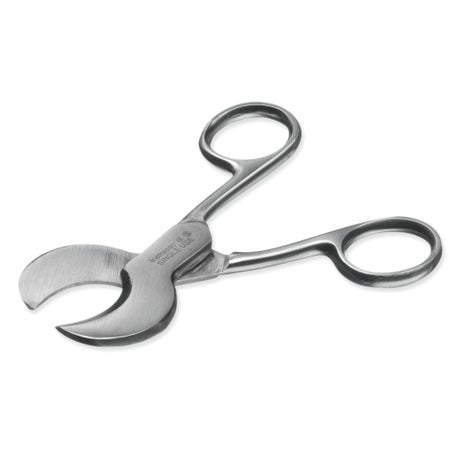 Umbilical Cord Scissors Instrapac® 4 Inch Length Office Grade Stainless Steel Sterile Finger Ring Handle Curved Blunt Tip / Blunt Tip