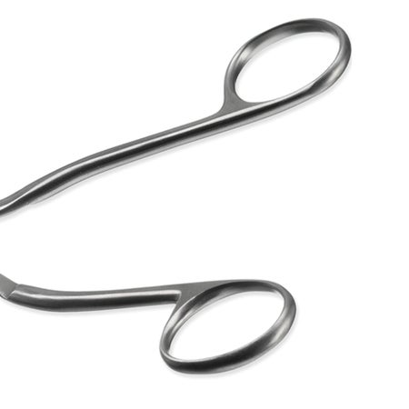 Catheter Forceps Instrapac® Magill 9-7/8 Inch Length OR / Surgical Grade Stainless Steel Sterile NonLocking Finger Ring Handle Angled Fenestrated Serrated Oval Tips