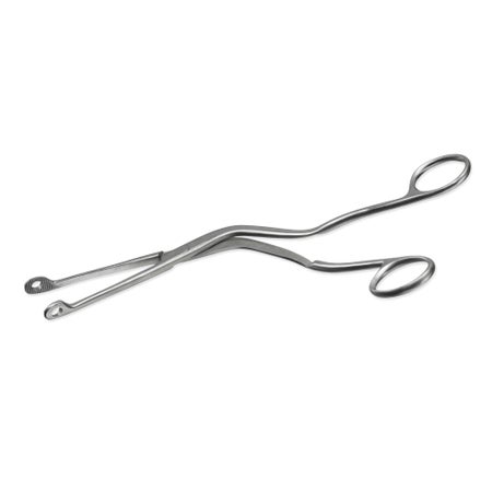 Catheter Forceps Instrapac® Magill 7-7/8 Inch Length OR / Surgical Grade Stainless Steel Sterile NonLocking Finger Ring Handle Angled Fenestrated Serrated Oval Tips