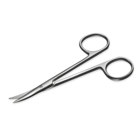 Dissecting Scissors Instrapac® Kilner 4-1/2 Inch Length Office Grade Stainless Steel Sterile Finger Ring Handle Curved Sharp Tip / Blunt Tip