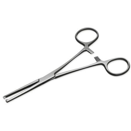 Artery Forceps Instrapac® Kocher 6-1/8 Inch Length Office Grade Stainless Steel Sterile Locking Finger Ring Handle Straight Serrated Tips