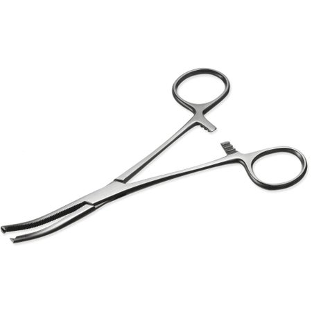 Artery Forceps Instrapac® Kocher 6-1/8 Inch Length OR / Surgical Grade Stainless Steel Sterile Locking Finger Ring Handle Curved Serrated Tips
