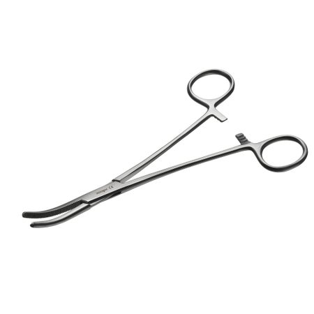 Artery Forceps Instrapac® Spencer 7-1/8 Inch Length OR / Surgical Grade Stainless Steel Sterile Locking Finger Ring Handle Curved Serrated Tips