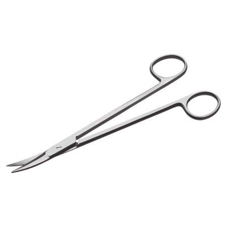 Dissecting Scissors Instrapac® McIndoe 7 Inch Length Office Grade Stainless Steel Sterile Finger Ring Handle Curved Sharp Tip / Sharp Tip