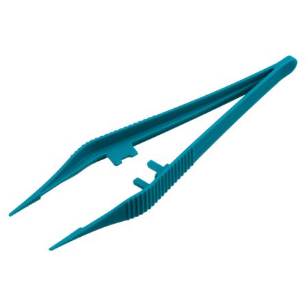 General Purpose Forceps Instrapac® 5-1/8 Inch Length Office Grade Plastic Sterile Thumb Handle Straight Serrated Tips