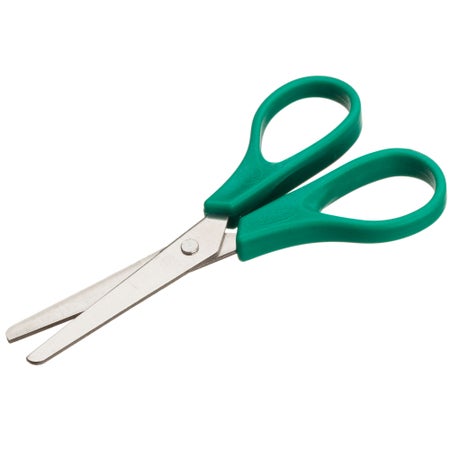 General Purpose Scissors Instrapac® CleanCut™ Office Grade Stainless Steel Sterile Green Finger Ring Handle Straight Blunt Tip / Blunt Tip