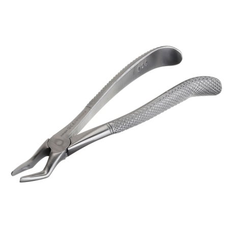 Extraction Forceps Instrapac® Office Grade Stainless Steel Sterile NonLocking Plier Handle Curved Long Beak Tips
