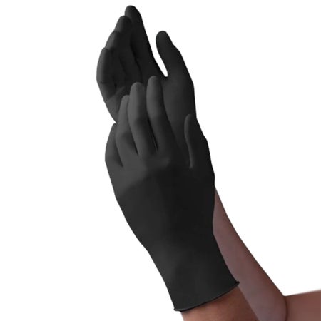 Exam Glove VWR® Large 100 per Box NonSterile Nitrile Standard Cuff Length Textured Fingertips Black Chemo Tested / Fentanyl Tested